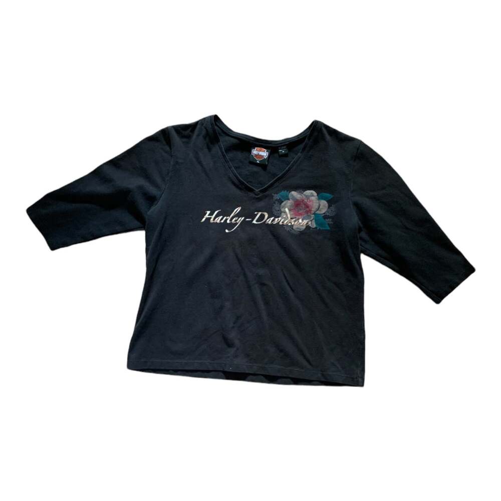 Harley Davidson rose 3/4 length sleeve woman’s top size xl